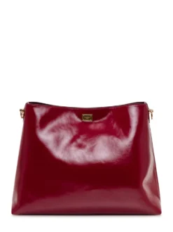 Shoulder Bag with Metal Plaque