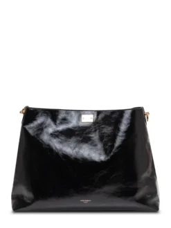 Shoulder Bag with Metal Plaque