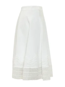 Skirt with Embroidered Hem