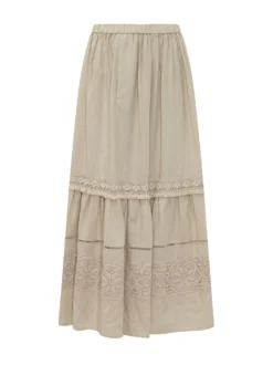 Skirt with Ruffles and Embroidery