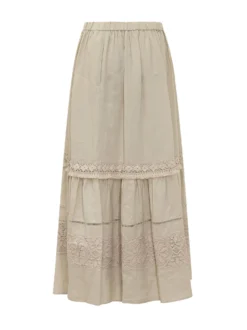 Skirt with Ruffles and Embroidery