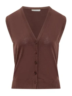 Sleeveless Buttoned Cardigan