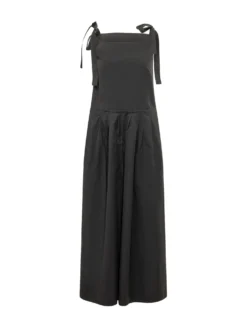 Sleeveless Jumpsuit with Straps and Wide Leg