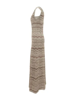 Sleeveless Long Chevron Dress