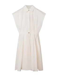 Sleeveless Midi Dress with Collar