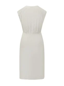 Sleeveless Midi Dress with V Neck