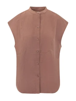 Sleeveless Relaxed Shirt with Buttons