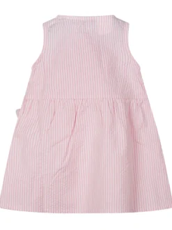 Sleeveless Striped Dress with Strawberry Embroidery and Hat