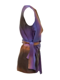 Sleeveless Top with Abstract Print and Side Tie