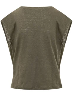 Sleeveless Top with Draped Neckline