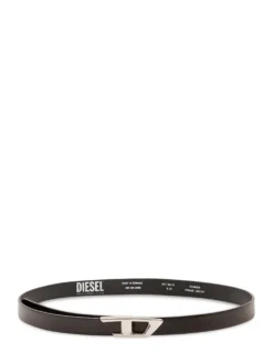 Slim Belt with Logo Buckle