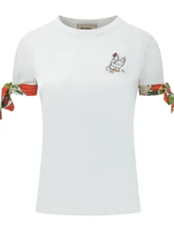 Slim Fit T-Shirt with Chicken Embroidery