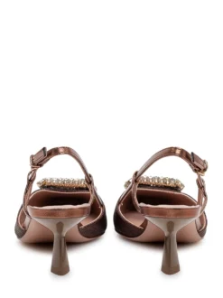 Slingback Pumps with Jewel Buckle