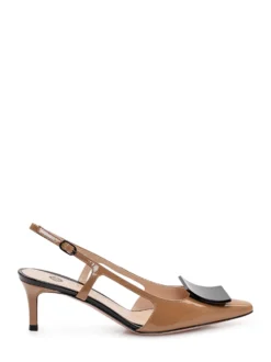 Slingback Pumps with Metal Detail