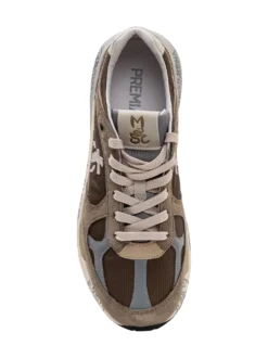 Sneakers in Leather and Fabric