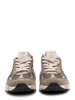 Sneakers in Leather and Fabric