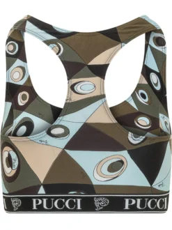 Sports Bra with Geometric Print