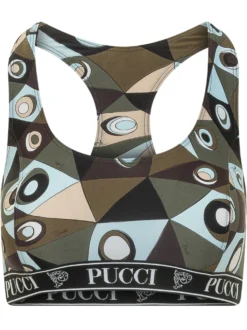 Sports Bra with Geometric Print