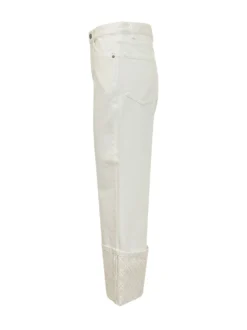Straight Leg Jeans with Pattern Insert