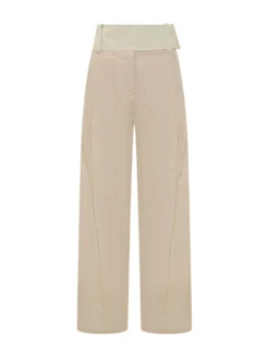 Straight Leg Pleated Trousers