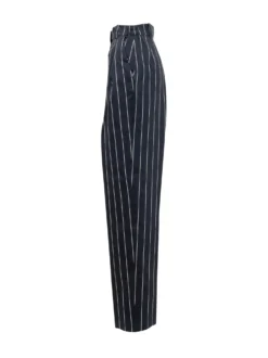Straight leg striped trousers