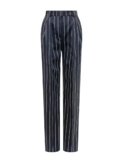 Straight leg striped trousers