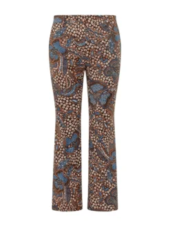 Straight Leg Trousers with Floral and Polka Dot Print