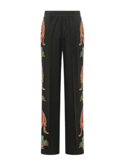 Straight Leg Trousers with Print