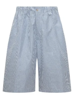 Striped Bermuda Shorts with Elastic Waist