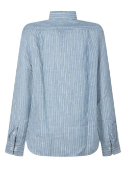 Striped Cotton and Linen Sport Shirt