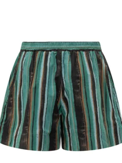 Striped Cotton Muslin Shorts