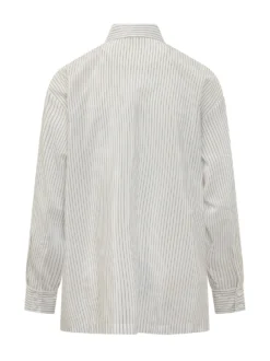 Striped Organza Shirt with Pockets