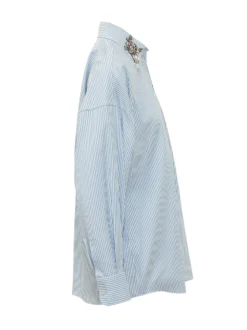 Striped Shirt with Jewel Embellishments