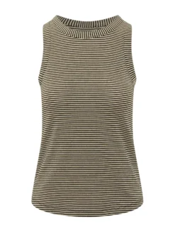Striped Sleeveless Knit Top
