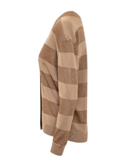 Striped V Neck Cardigan