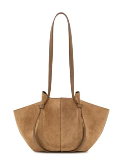 Suede Tote Bag with Double Handles