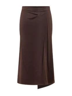 Tailored Midi Skirt with Front Slit