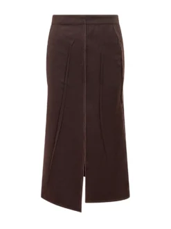 Tailored Midi Skirt with Front Slit