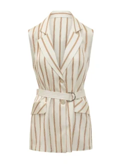 Tailored Vest with Stripes