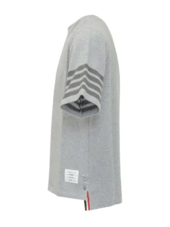 Textured Knit T-Shirt with Sleeve Stripes