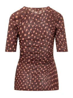 Top with Polka Dot Print and Draping