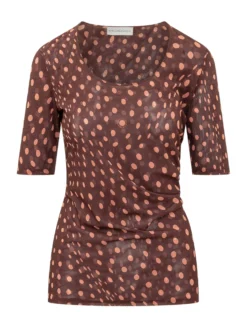 Top with Polka Dot Print and Draping