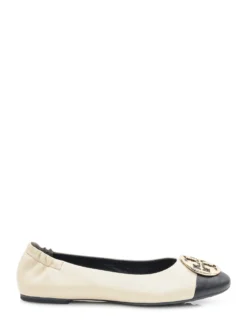 Tory Burch Bicolor Ballet Flats with Metal Logo