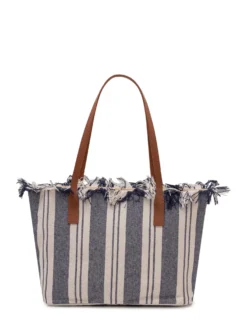 Tote Bag City Striped with Embroidered Logo