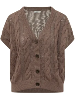 Tricot Cable Knit Cardigan