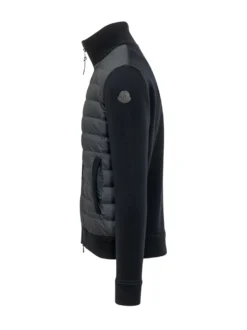 Tricot cardigan with padded front panel