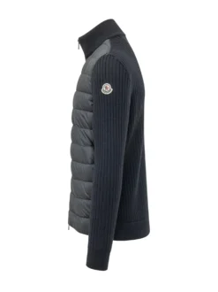 Tricot cardigan with padded front panel