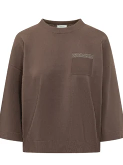 Tricot Knit Top with Pocket