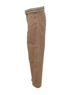 Trousers with Belt and Shaped Pockets