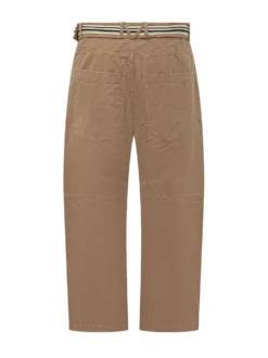 Trousers with Belt and Shaped Pockets